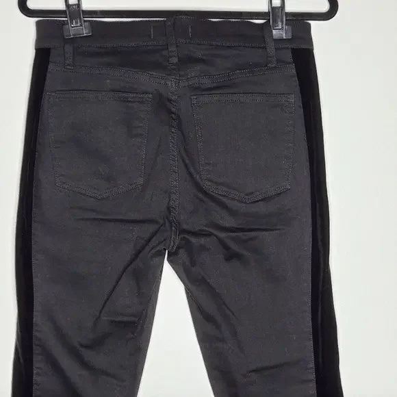 Madewell 9" High Rise Skinny Velvet Tuxedo Stripe Jeans - Picture 6 of 10